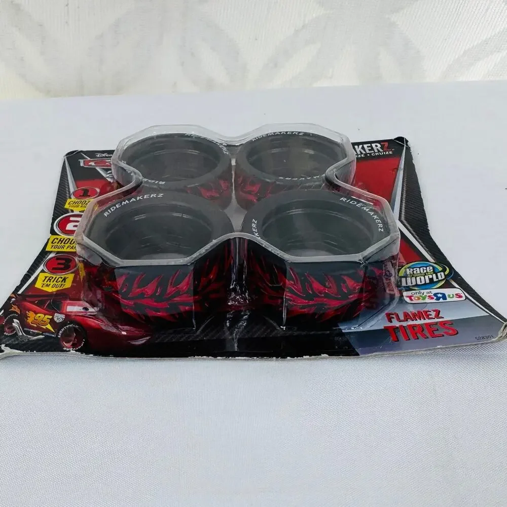2011 Disney Pixar Cars 2 Ridemakerz RC‎ Lightning Flamez Car Tires - Set of 4